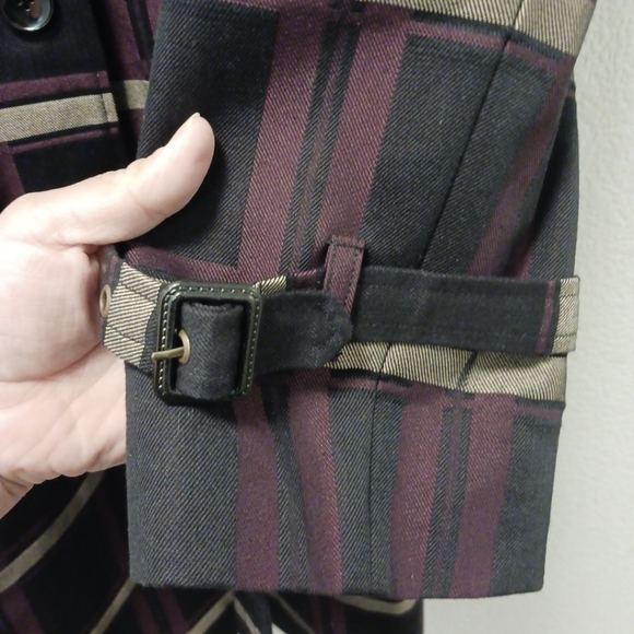 JG Hook Womens Jacket Overcoat Button Down With Belt Cotton Blend Size 6P Coats - Picture 5 of 9